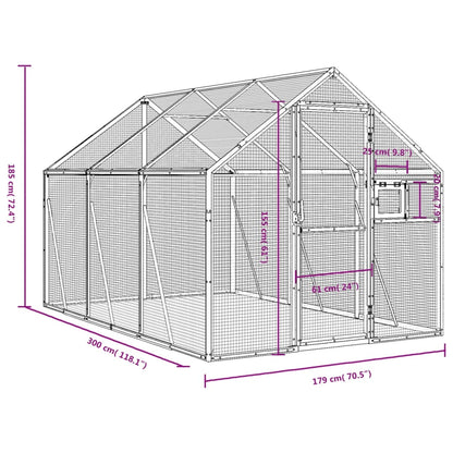 Voliere N 1,79X3X1,85 M Aluminium