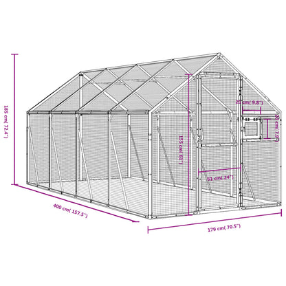 Voliere N 1,79X4X1,85 M Aluminium