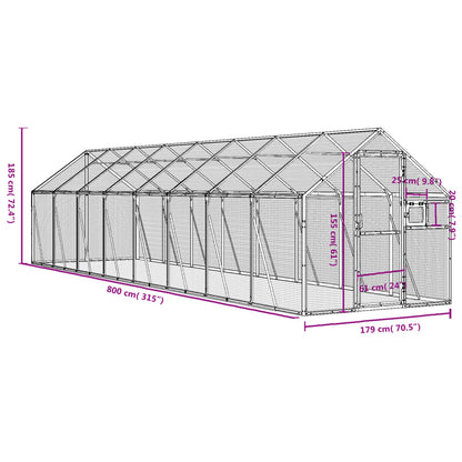Voliere N 1,79X8X1,85 M Aluminium