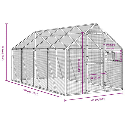 Voliere 1,79X4X1,85 M Aluminium