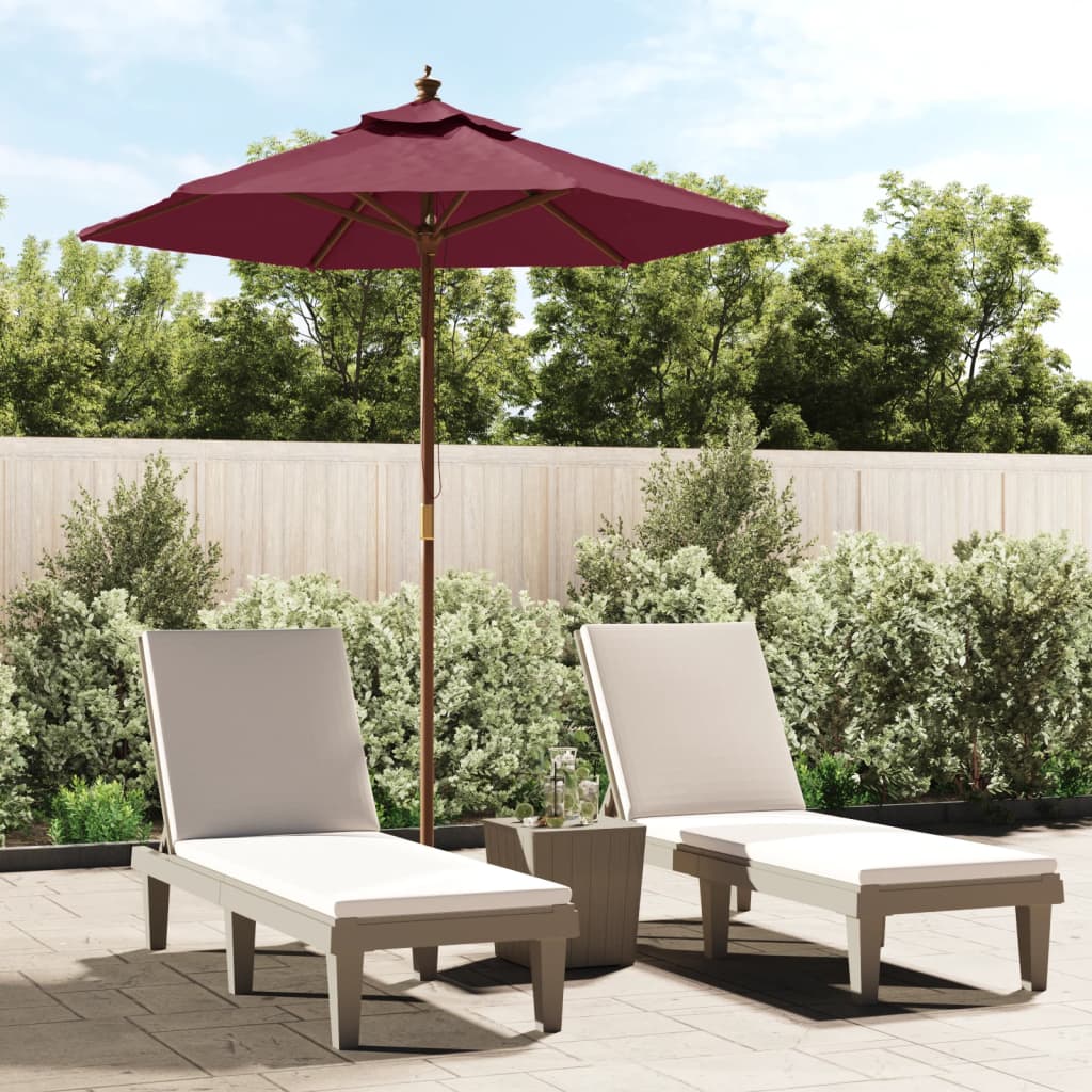 Sonnenschirm Mit Holzmast Bordeaux 196X231 Cm
