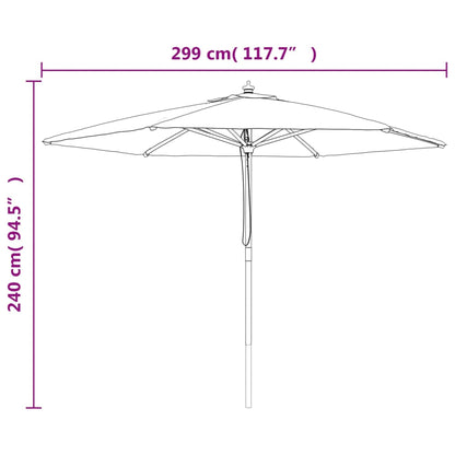 Sonnenschirm Mit Holzmast Azur 299X240 Cm