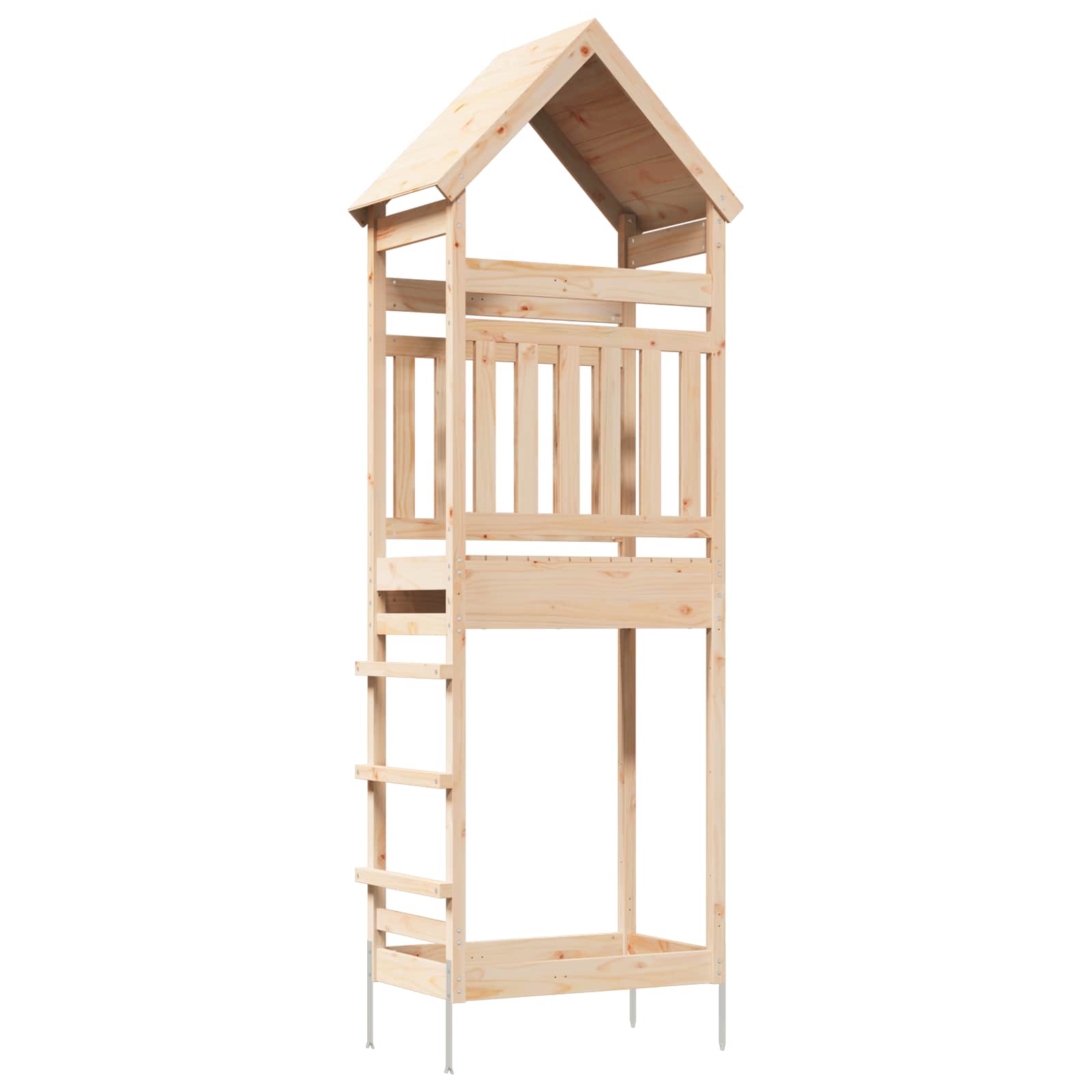 Outdoor-Spielturm Natur 53 X 85 X 264 Cm Massives Kiefernholz