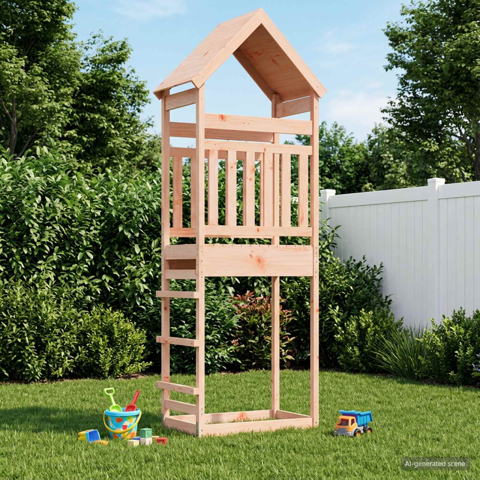 Outdoor-Spielturm Natur Massives Douglasienholz