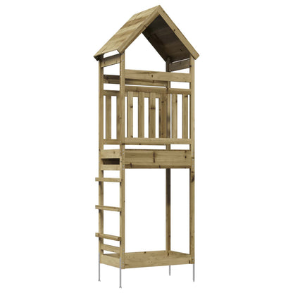 Outdoor-Spielturm Natur Massives Imprägniertes Kiefernholz