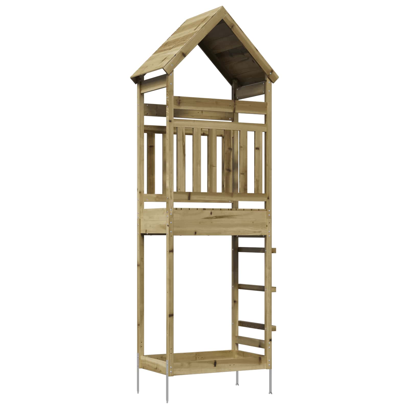 Outdoor-Spielturm Natur Massives Imprägniertes Kiefernholz