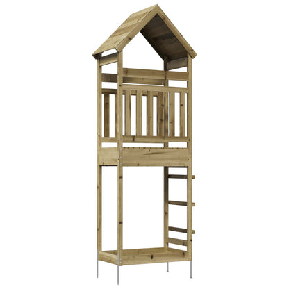 Outdoor-Spielturm Natur Massives Imprägniertes Kiefernholz