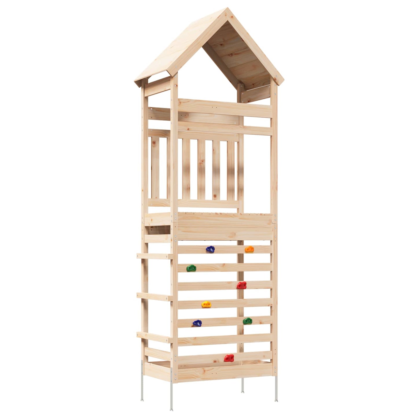 Outdoor-Spielturm Natur 53 X 85 X 264 Cm Massives Kiefernholz