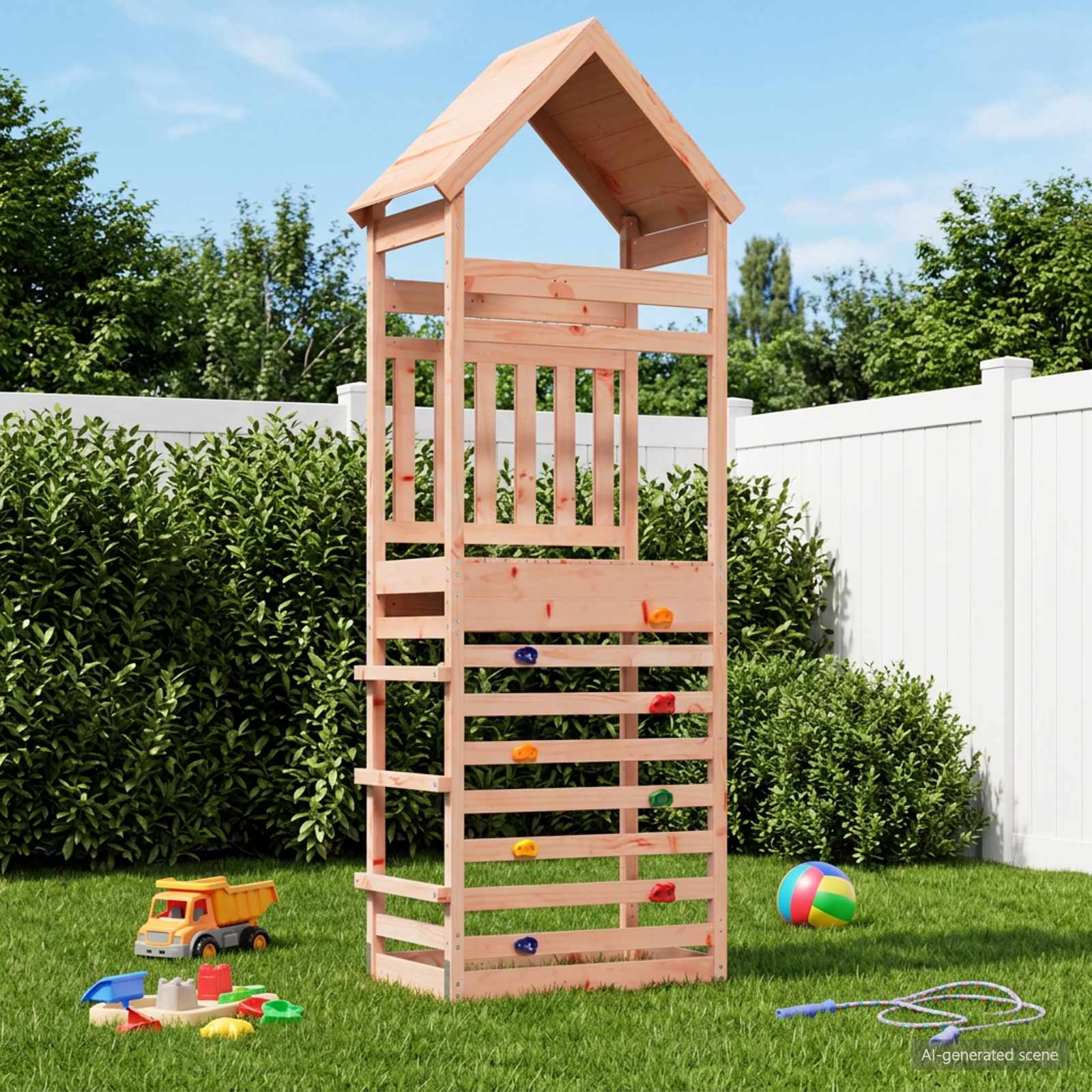 Outdoor-Spielturm Natur Massives Douglasienholz