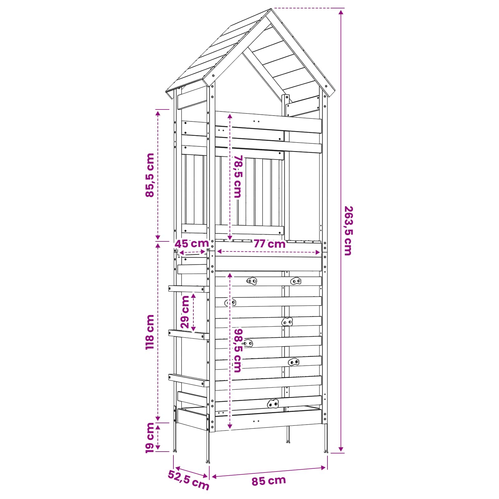 Outdoor-Spielturm Natur Massives Douglasienholz