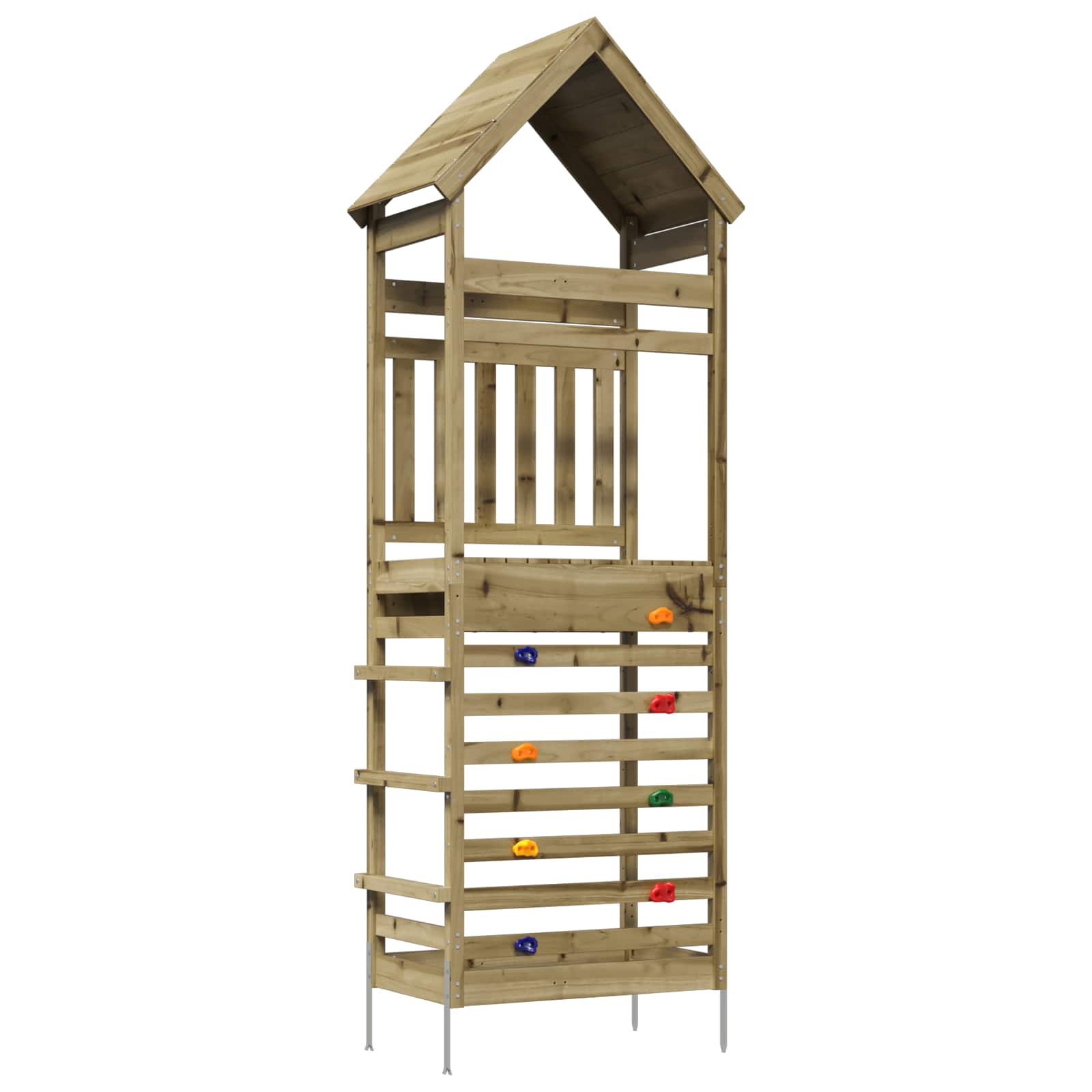 Outdoor-Spielturm Natur Massives Imprägnierteskiefernholz