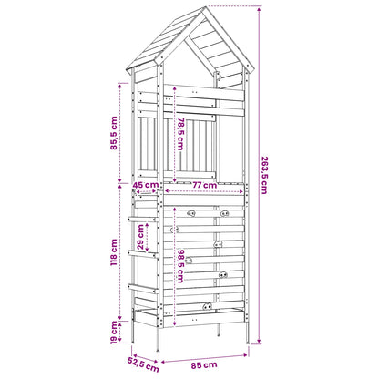Outdoor-Spielturm Natur Massives Imprägnierteskiefernholz