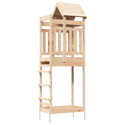 Outdoor-Spielturm Natur 90 X 64 X 238 Cm Massives Kiefernholz