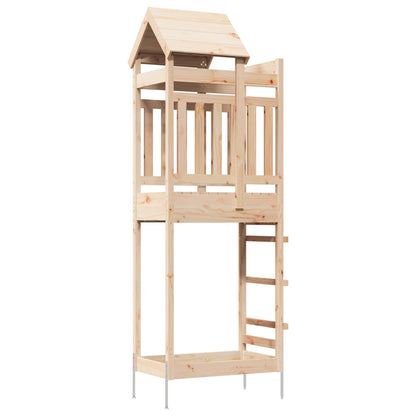 Outdoor-Spielturm Natur 90 X 64 X 238 Cm Massives Kiefernholz