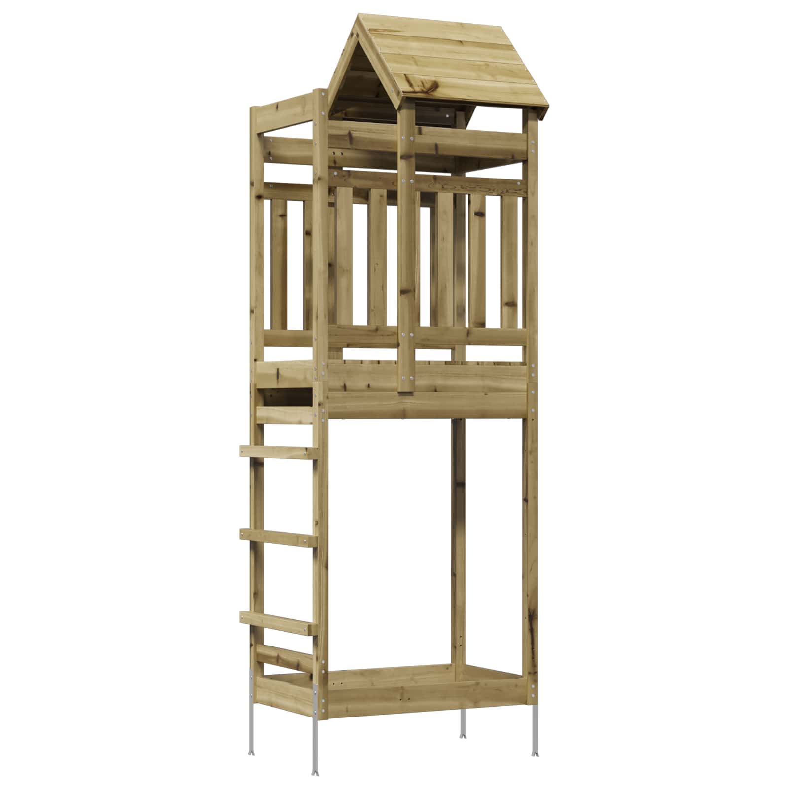 Outdoor-Spielturm Natur Massiv Imprägniertes Kiefernholz