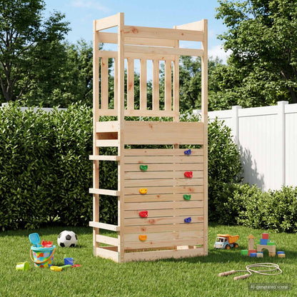 Outdoor-Spielturm Natur 85 X 53 X 207 Cm Massives Kiefernholz