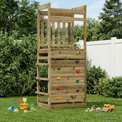 Outdoor-Spielturm Natur Massives Imprägniertes Kiefernholz