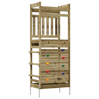 Outdoor-Spielturm Natur Massives Imprägniertes Kiefernholz