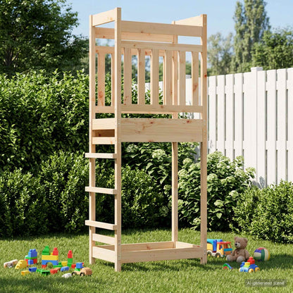 Outdoor-Spielturm Natur 85 X 53 X 207 Cm Massives Kiefernholz