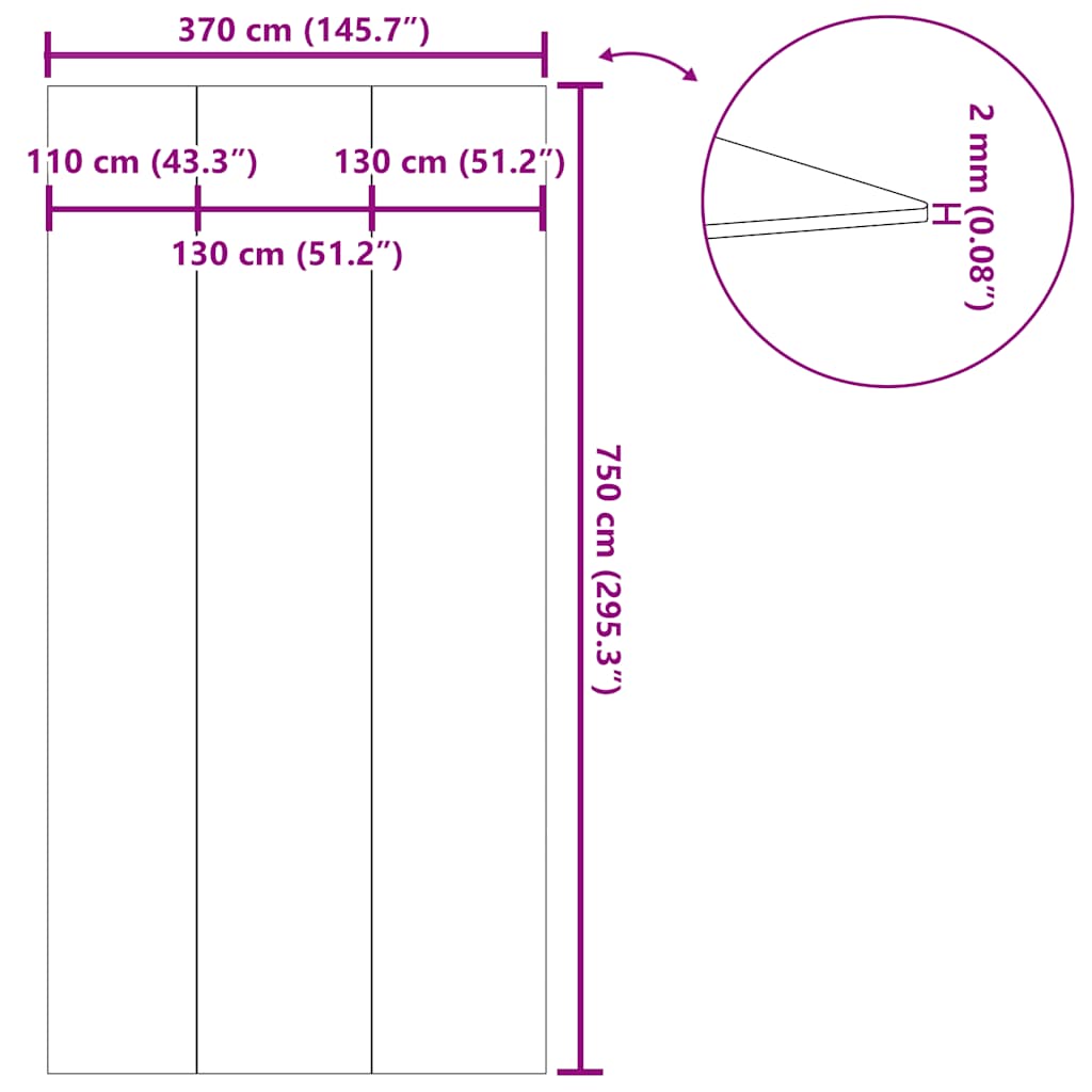 Pool-Bodentuch 750X370 Cm Polyester Geotextil
