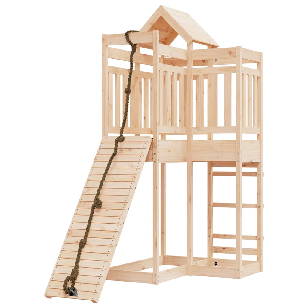 Spielturm Mit Kletterwand Massivholz Kiefer