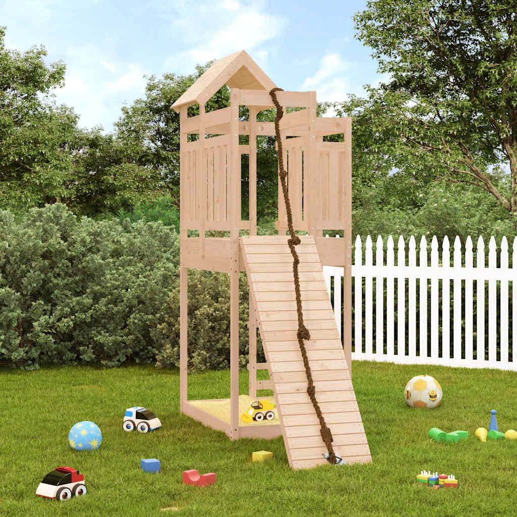 Spielturm Mit Kletterwand Massivholz Kiefer