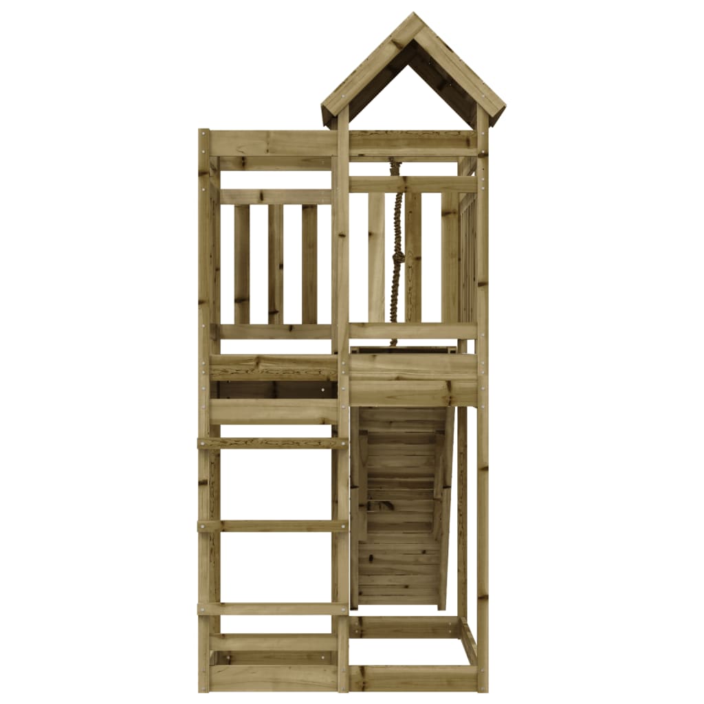 Spielturm Mit Kletterwand Imprägniertes Kiefernholz