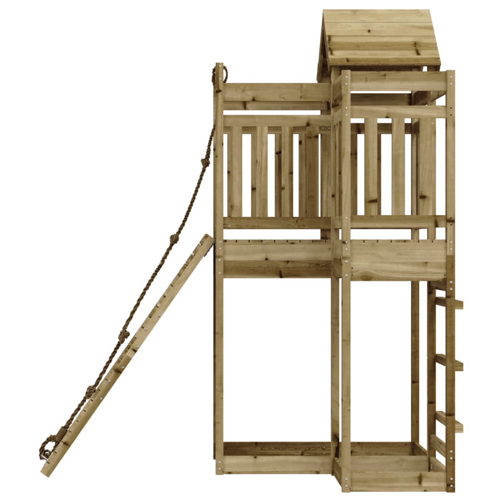 Spielturm Mit Kletterwand Imprägniertes Kiefernholz