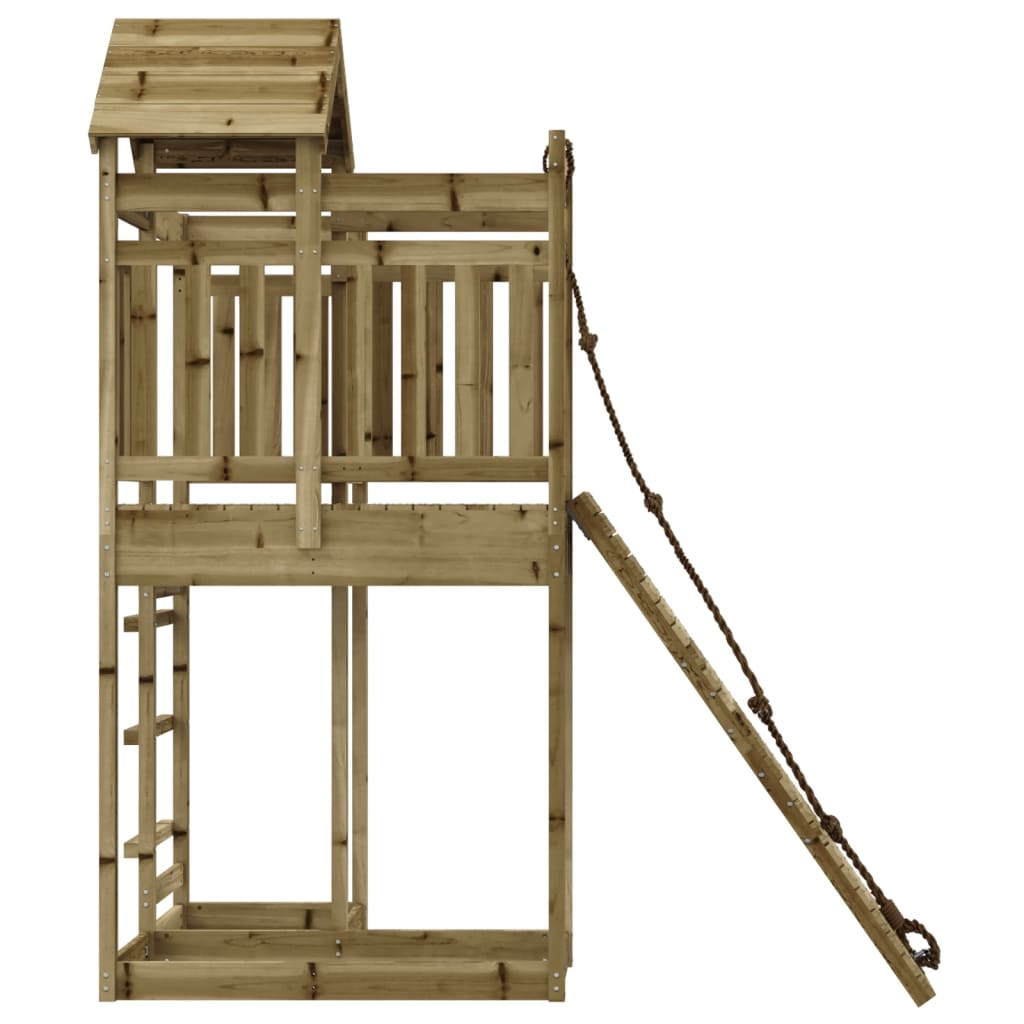 Spielturm Mit Kletterwand Imprägniertes Kiefernholz