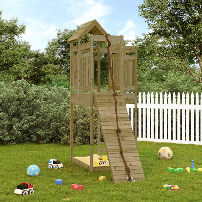 Spielturm Mit Kletterwand Imprägniertes Kiefernholz