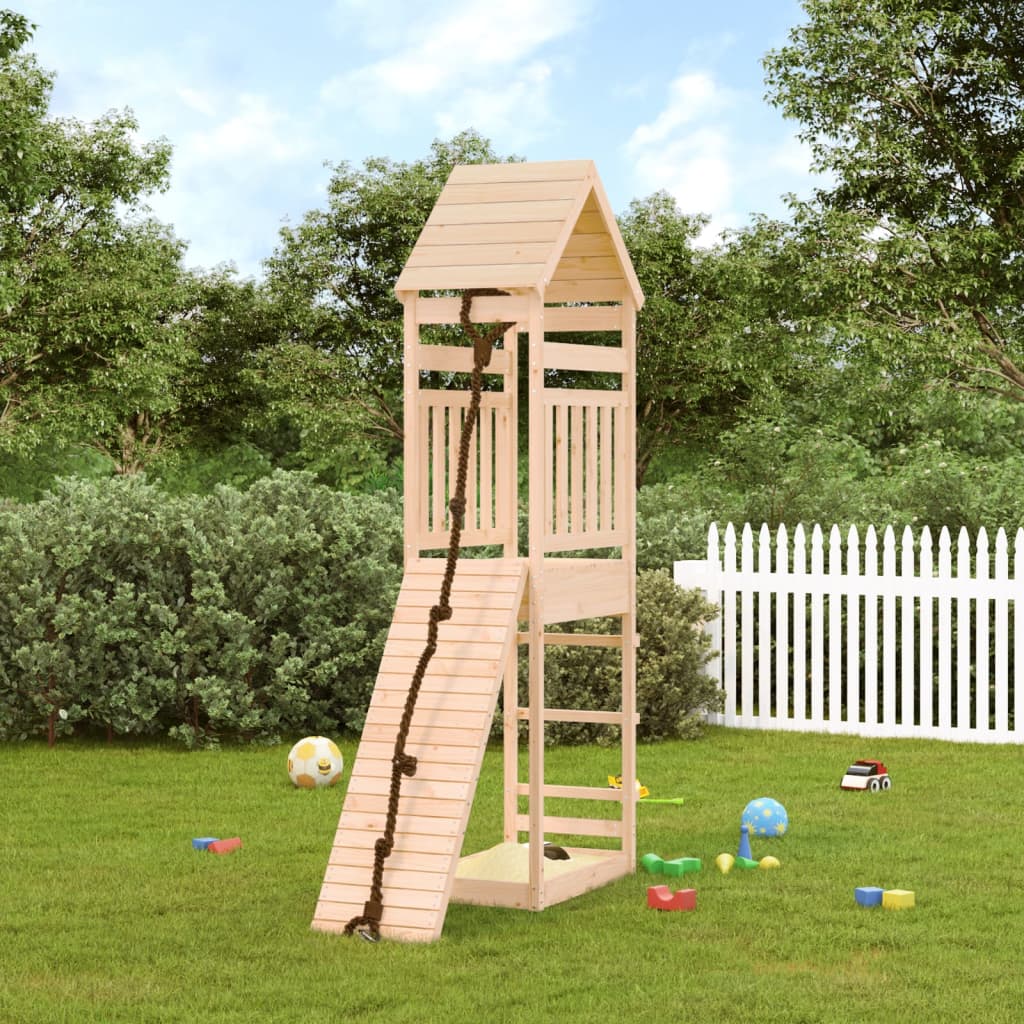 Spielturm Mit Kletterwand Imprägniertes Kiefernholz
