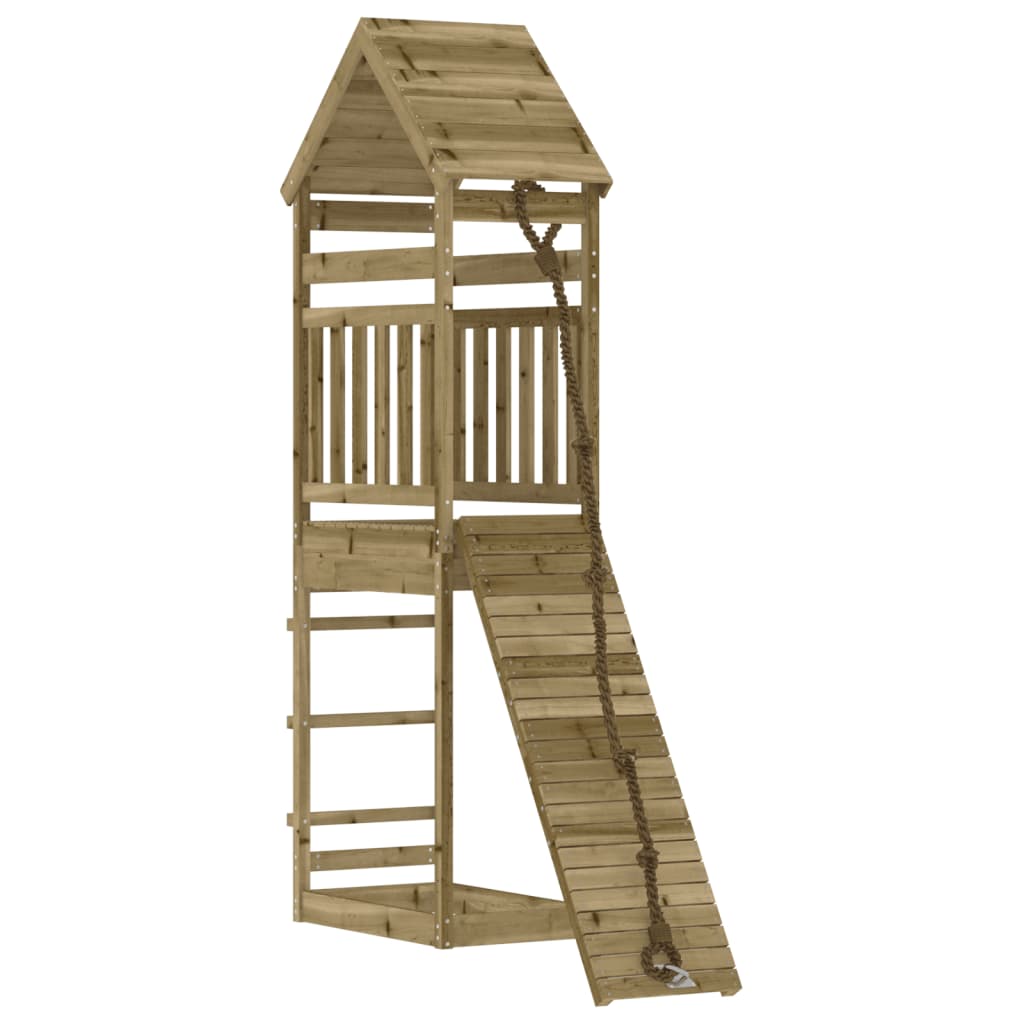 Spielturm Mit Kletterwand Imprägniertes Kiefernholz