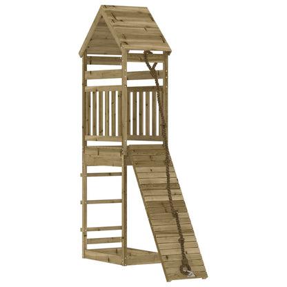 Spielturm Mit Kletterwand Imprägniertes Kiefernholz