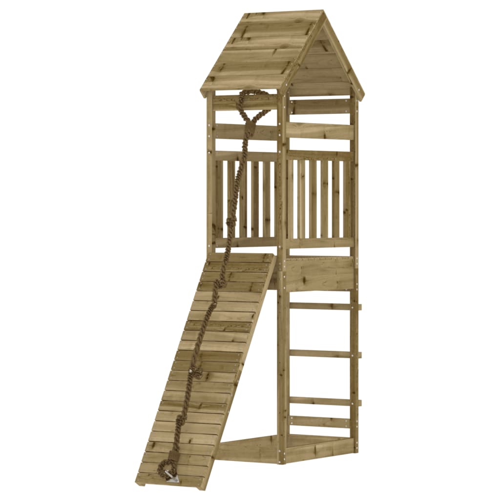 Spielturm Mit Kletterwand Imprägniertes Kiefernholz