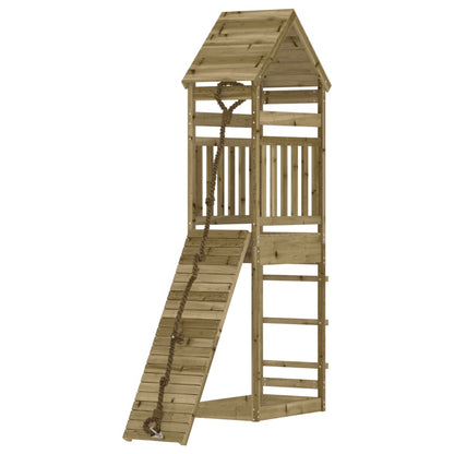 Spielturm Mit Kletterwand Imprägniertes Kiefernholz