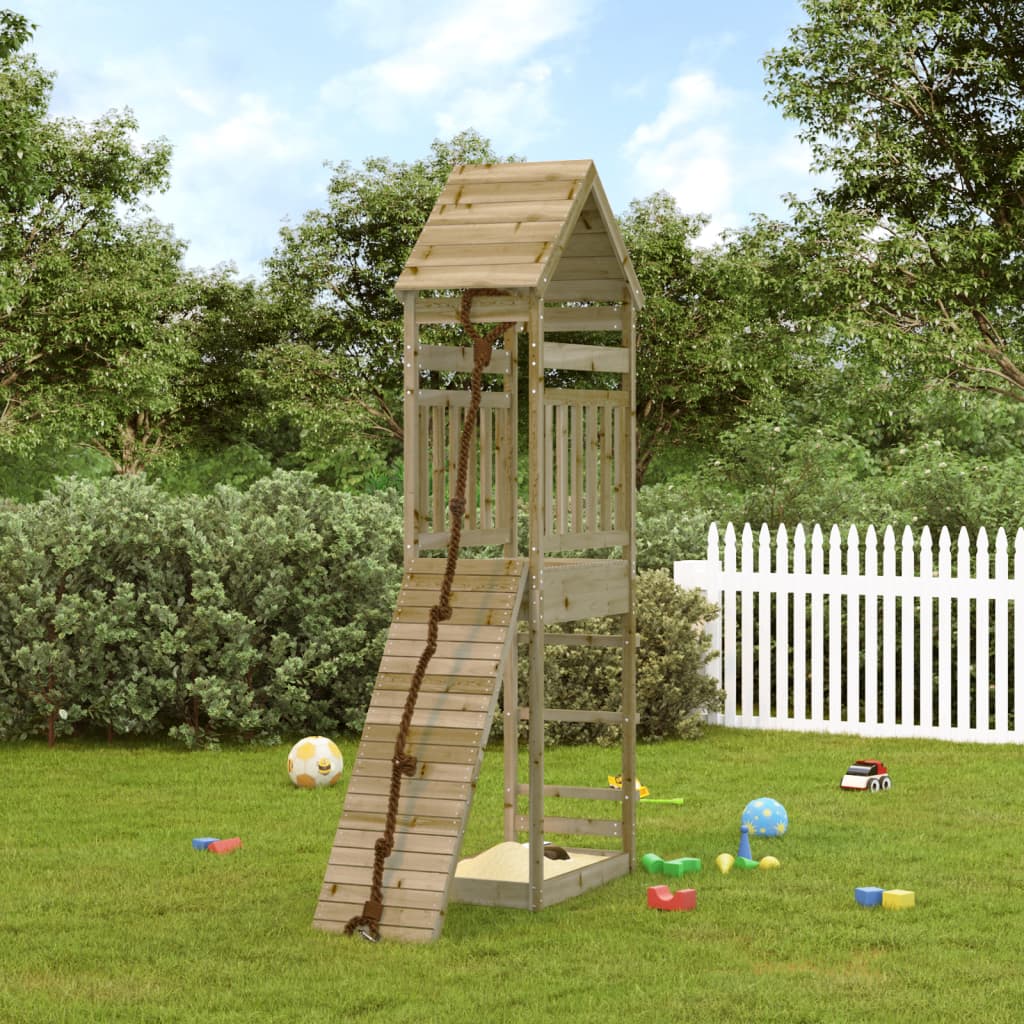 Spielturm Mit Kletterwand Imprägniertes Kiefernholz