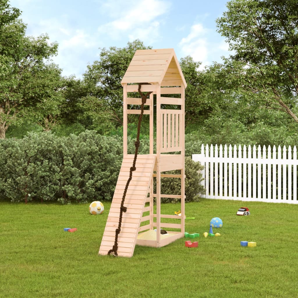 Spielturm Mit Kletterwand Massivholz Kiefer