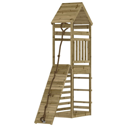 Spielturm Mit Kletterwand Imprägniertes Kiefernholz