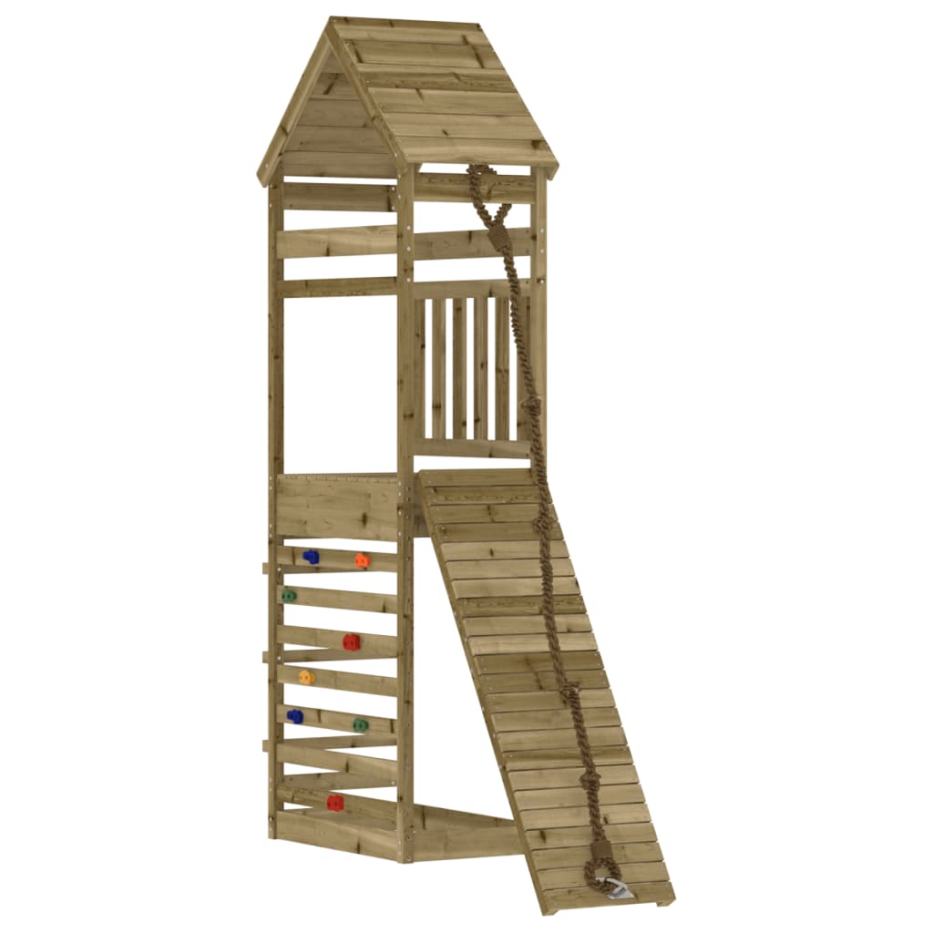 Spielturm Mit Kletterwand Imprägniertes Kiefernholz