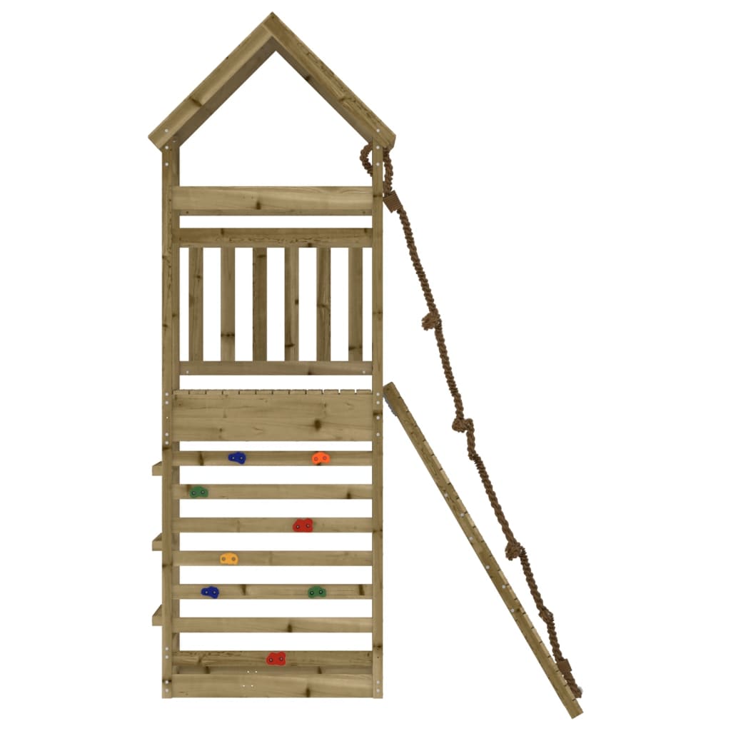 Spielturm Mit Kletterwand Imprägniertes Kiefernholz