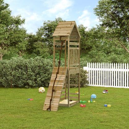 Spielturm Mit Kletterwand Imprägniertes Kiefernholz