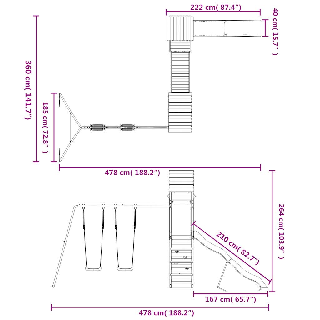 Spielturm Massivholz Douglasie