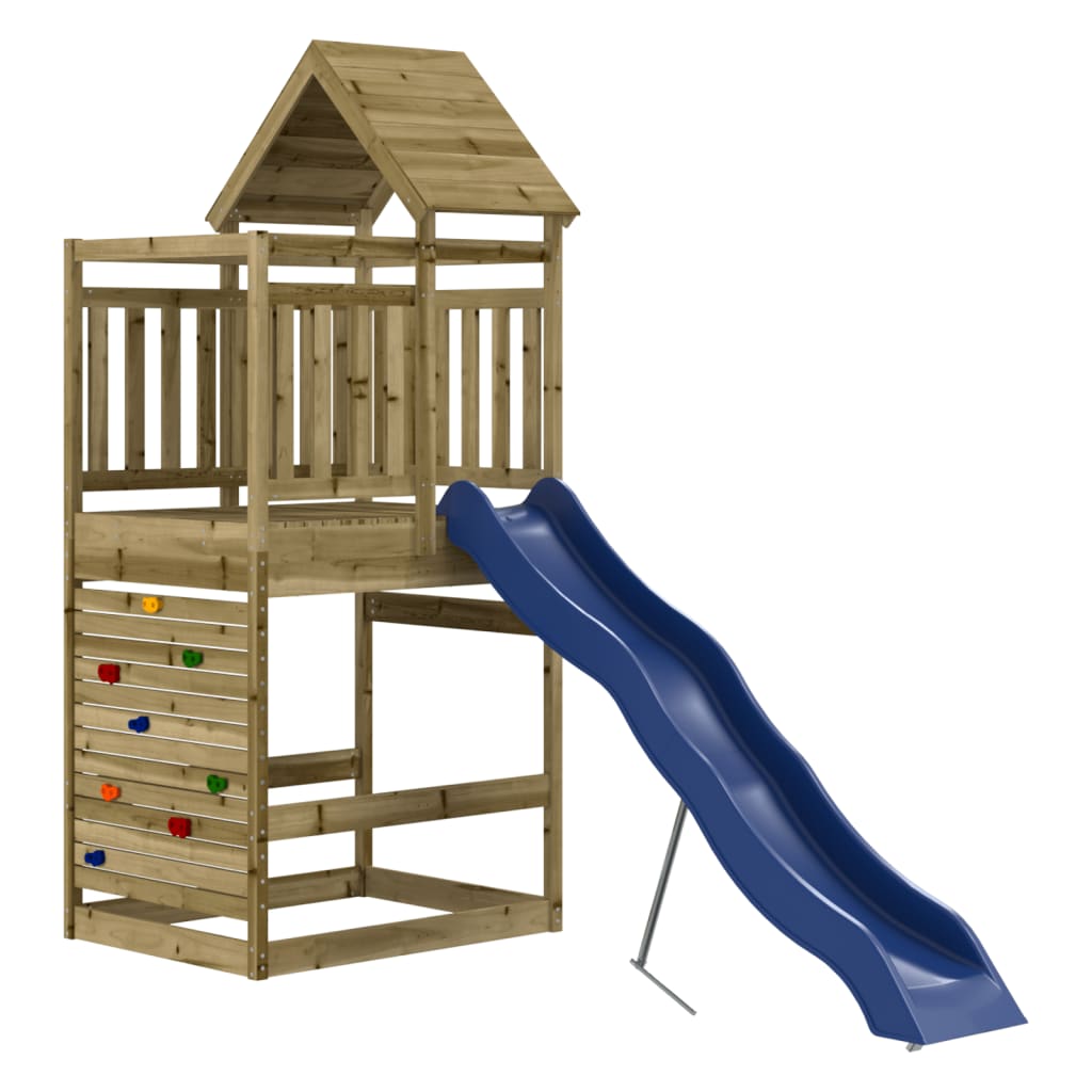 Spielturm Imprägniertes Kiefernholz Grau