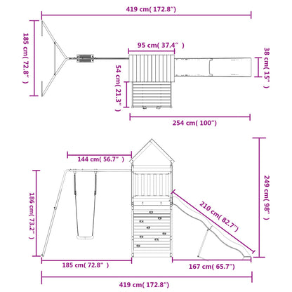 Spielturm Massivholz Kiefer