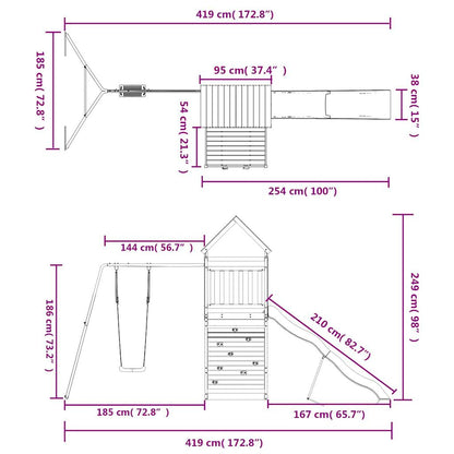 Spielturm Massivholz Douglasie