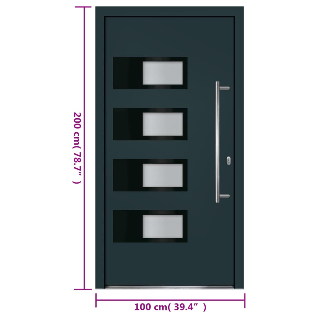 Haustür 100X200 Cm Aluminium Und Pvc