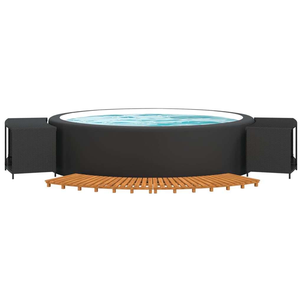 Whirlpool-Umrandung Poly-Rattan Und Massivholz Akazie