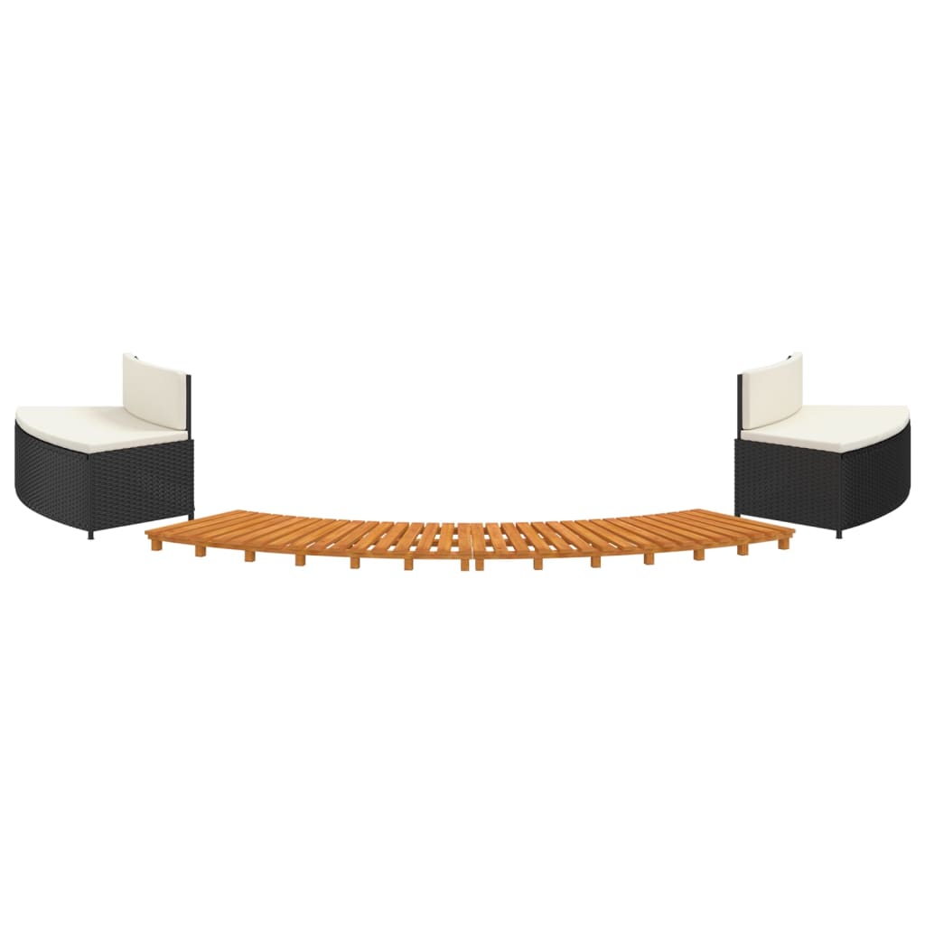 Whirlpool-Umrandung Poly-Rattan Und Massivholz Akazie