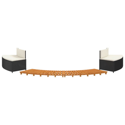 Whirlpool-Umrandung Poly-Rattan Und Massivholz Akazie