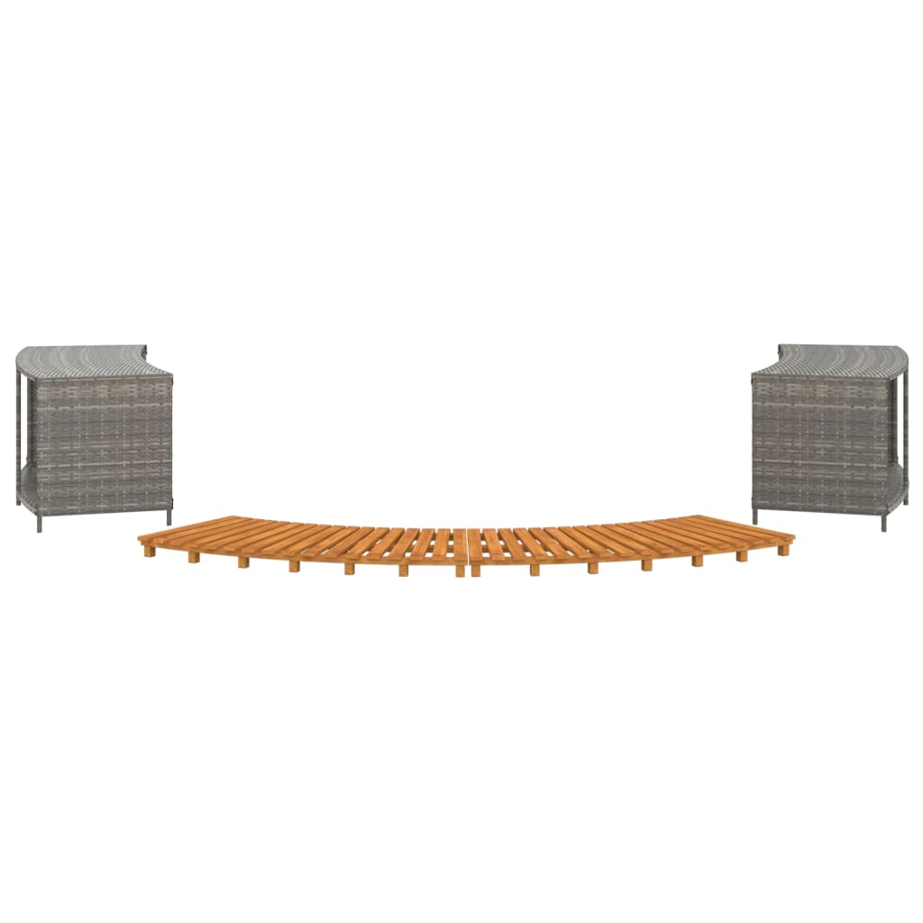 Whirlpool-Umrandung Poly Rattan Und Massivholz Akazie